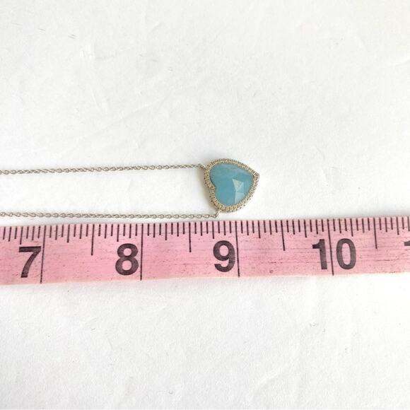 QVC Blue Heart Necklace with Silver Chain - Picture 8 of 9